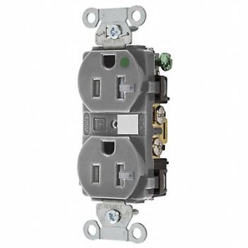 HUBBELL Receptacle Duplex 20A 5-20R 125V Gray, 30CZ70