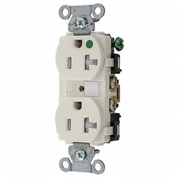 HUBBELL Receptacle Duplex 20A 5-20R 125V Almond, 30CZ72