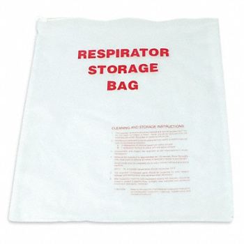 GRAINGER APPROVED Respirator Storage Bag with Zipper PVC, 30E982