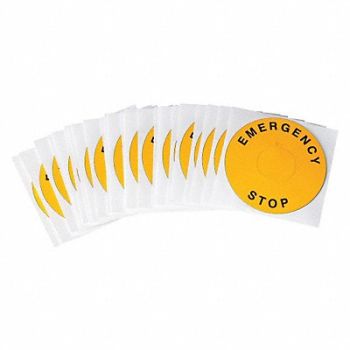 BRADY Legend Plate Label Rnd 22mm E-Stop PK25, 30EA38