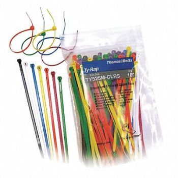 TY-RAP Cable Tie Kit Assorted 7.2 in PK100, 30EK71