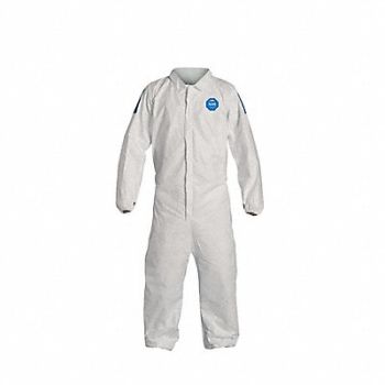 DUPONT G7263 Collared Coveralls Blue/Whte XL PK25, 30F347