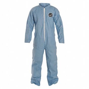 DUPONT G7268 Collared Coveralls Blue XL Straight PK25, 30F393