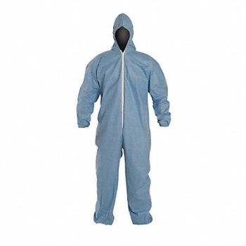 DUPONT G7270 Hooded Coveralls Blue XL Elastic PK25, 30F413