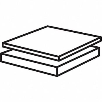 GRAINGER APPROVED K5807 PlstcSheet PTFE 24 x24 1 T Whte Opaque, 30GA45