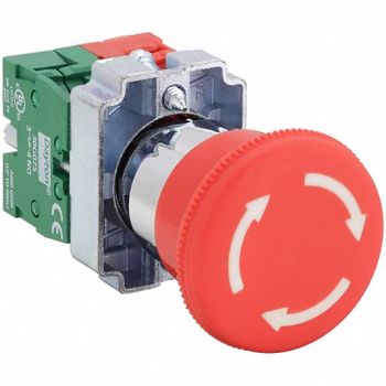 DAYTON E-Stop Push Button Non-Ill 22mm 1NO/1NC, 30G255