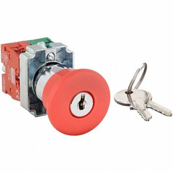 DAYTON E-Stop Push Button Non-Ill 22mm 1NO/1NC, 30G258