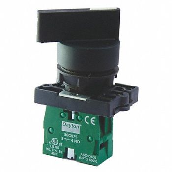 DAYTON Non-Illum Selector Switch 1NO No Key, 30G266