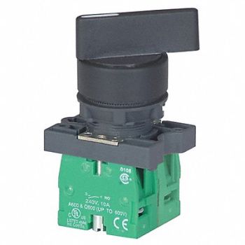 DAYTON Non-Illum Selector Switch 2NO 22mm Silvr, 30G274