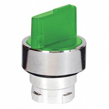 DAYTON Illum Selector Switch 3 Pos 22mm Green, 30G292