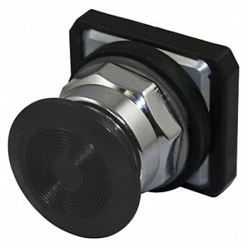 DAYTON H6966 Push Button 30mm Momen Mushroom Bk, 30G354