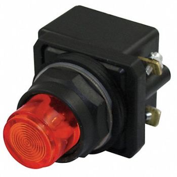 DAYTON H6729 Pilot Light LED 120VAC 30mm Plastic RD, 30G396