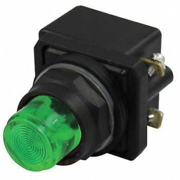 DAYTON H6729 Pilot Light LED 120VAC 30mm Plastic GR, 30G397