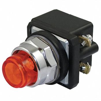 DAYTON H6726 Pilot Light LED 120VAC/DC 30mm Chrome RD, 30G398