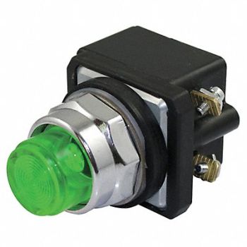 DAYTON H6726 Pilot Light LED 120VAC/DC 30mm Chrome GR, 30G399