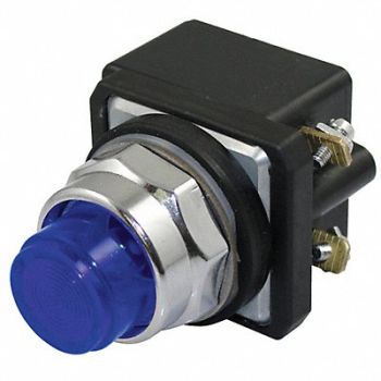 DAYTON H6726 Pilot Light LED 120VAC/DC 30mm Chrome BL, 30G401