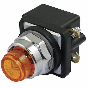 DAYTON H6726 PilotLight LED 120VAC/DC 30mm Chrome Amb, 30G402