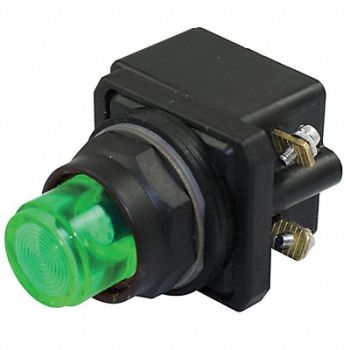 DAYTON H6726 PilotLight LED 120VAC/DC 30mm Plastic GR, 30G404