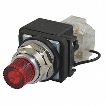 DAYTON H6736 Pilot Light LED 24VAC/DC 30mm Chrome RD, 30G407