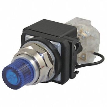 DAYTON H6736 Pilot Light LED 24VAC/DC 30mm Chrome BL, 30G409