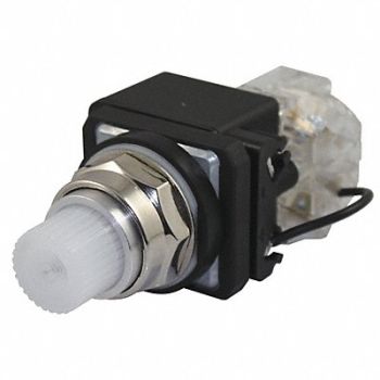 DAYTON H6738 Pilot Light LED 120VAC 30mm Chrome WH, 30G416