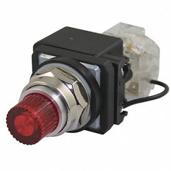 DAYTON H6736 Pilot Light LED 120VAC/DC 30mm Chrome RD, 30G423