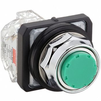 DAYTON H7067 Non-Illuminated Push Button 30mm Green, 30G431