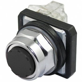 DAYTON H7067 Non-Illuminated Push Button 30mm Black, 30G432