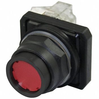 DAYTON H7071 Non-Illuminated Push Button Plastic Red, 30G448