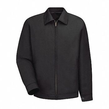 RED KAP K7366 Slash Pocket Jacket Blk M, 30N119