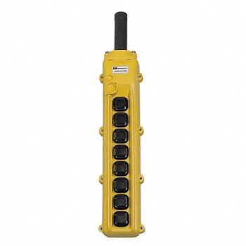 KH INDUSTRIES Pendant Station 8 Push Button NO Yellow, 30PL72