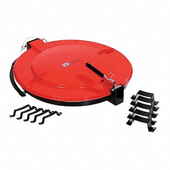 PIG LatchingLidPolyDrum Red Steel 55 gal, 30PX16