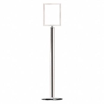 TENSABARRIER Sign Holder 8-1/2In x 11In Frame Chrome, 30RH85