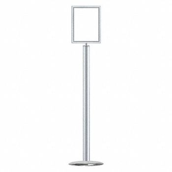 TENSABARRIER Sign Holder 8-1/2In x 11In Frame Chrome, 30RH89