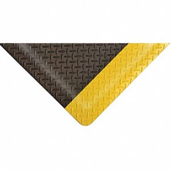 NOTRAX Antifatigue Mat Black YllwBrdr 3ft.x5ft., 30RJ64