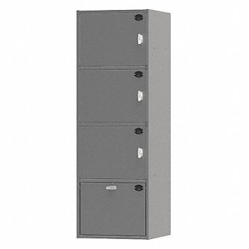 SENTINEL Duty Bag Locker 4opng Gray Assm, 30RT83