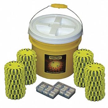 POWERFLARE LED Safety Flare Kit LED Color Red/Amber, 30RU08