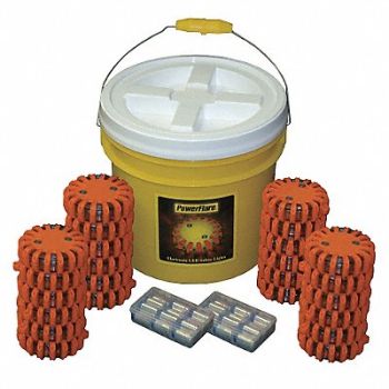 POWERFLARE LED Safety Flare Kit LED Color Red/Amber, 30RU09