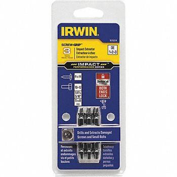 IRWIN Screw Extractor Set 3pc HSS Clamshell, 30TK53