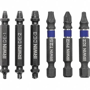 IRWIN Screw Extractor Set 6pc HSS Clamshell, 30TK54
