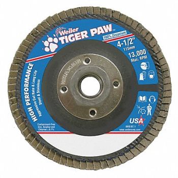 WEILER H7367 Fiber Disc 4 1/2 in Dia 5/8in Arbor, 30TT77