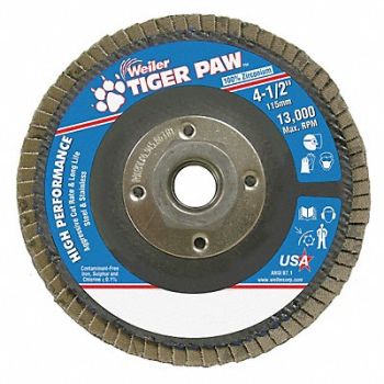 WEILER H7367 Fiber Disc 4 1/2 in Dia 5/8in Arbor, 30TT80