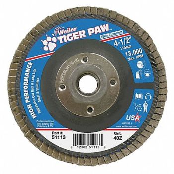 WEILER H7356 Fiber Disc 4 1/2 in Dia 5/8in Arbor, 30TT88