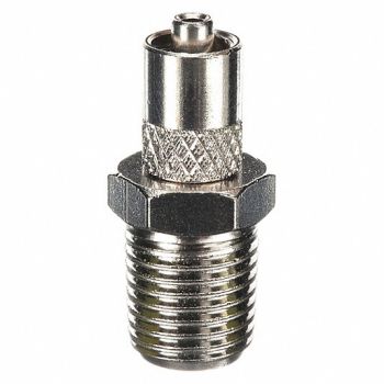 GRAINGER APPROVED Male Luer to 1/8 NPT Male Plated Brass, 30WJ97