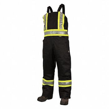 TOUGH DUCK Hi-Vis Insulated Bib Overalls Black 2XL, 30WT43