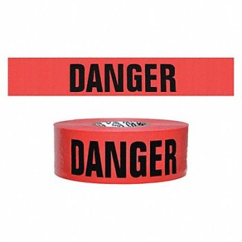 GRAINGER APPROVED Barricade Tape Danger 500 ft 7 mil, 30WU19