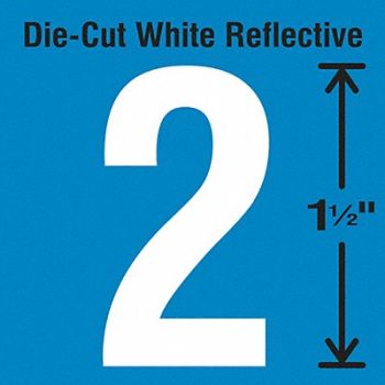 STRANCO INC Die-Cut Reflective Number Label 2 PK5, 30WY45