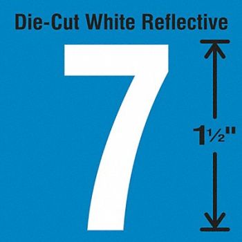 STRANCO INC Die-Cut Reflective Number Label 7 PK5, 30WY50