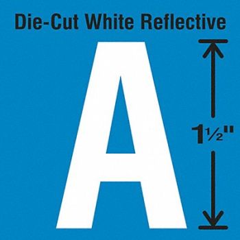 STRANCO INC Die-Cut Reflective Letter Label A PK5, 30WY53