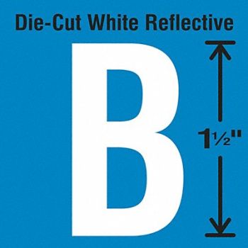 STRANCO INC Die-Cut Reflective Letter Label B PK5, 30WY54